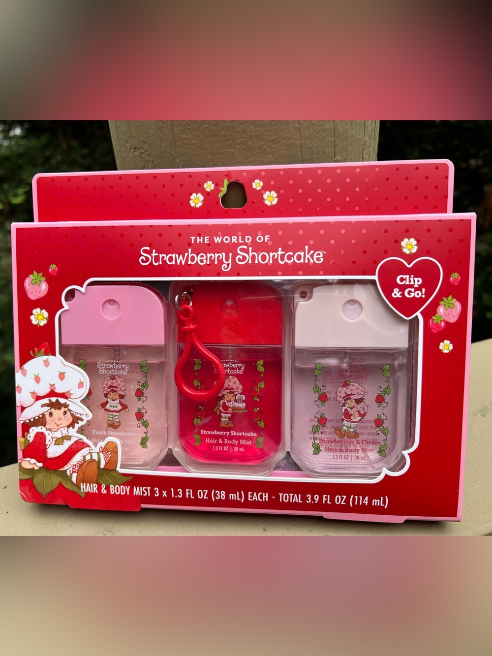 Strawberry Shortcake on the go hair and body mist Trio